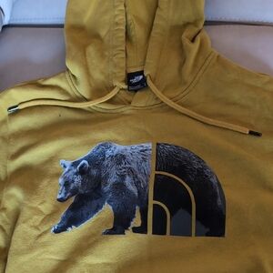 The North Face Mustard Hoodie with Bear Design